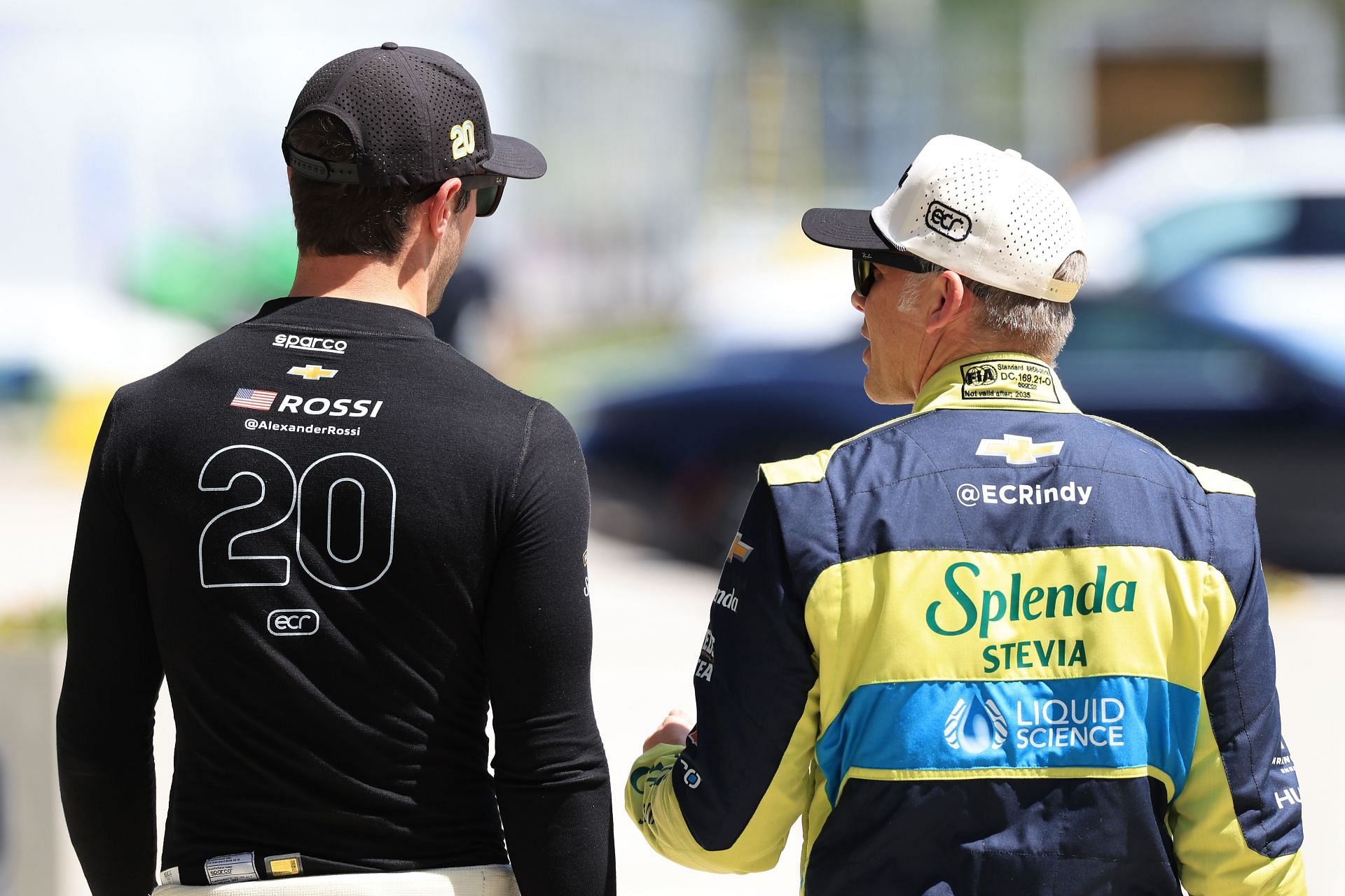 Alexander Rossi (L) and Ed Carpenter (R) at the INDYCAR Indy 500 Open Testing - Source: Getty